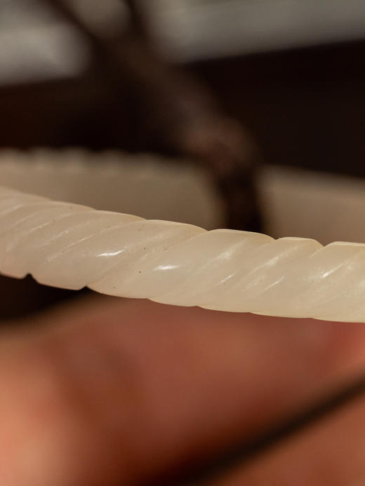 清	白玉绳纹袈裟扣 商品图4