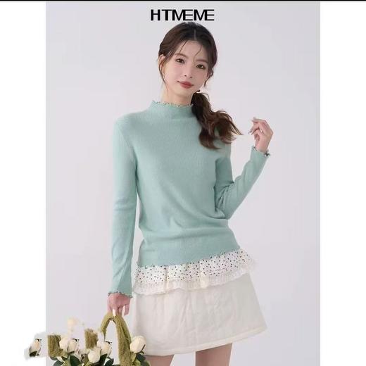 【YW】无忧购 糖果色木耳中领针织打底衫（截单后3-5天发货） 商品图2