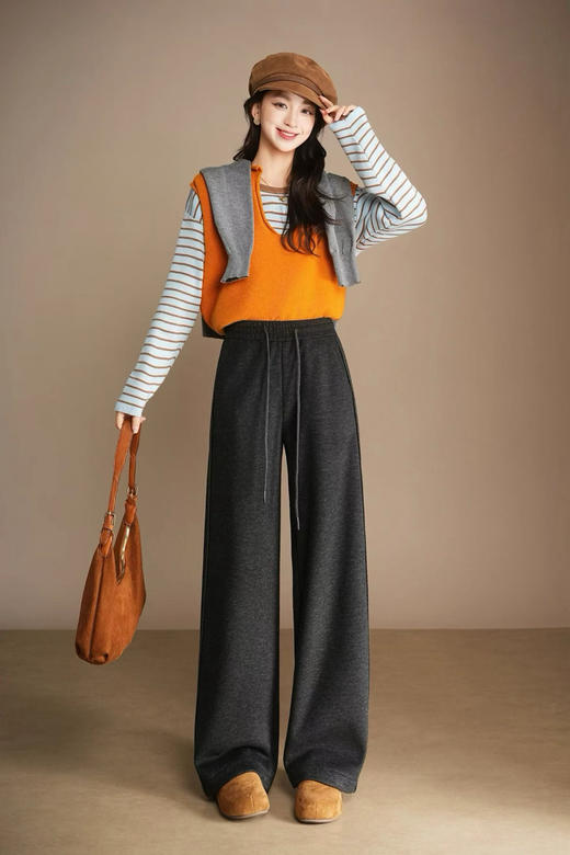 羊绒休闲直筒裤 商品图1
