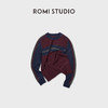 ROMISTUDIO“经典美式”羊毛混纺复古撞色挺括圆领毛衣 RWCAS66955 商品缩略图2