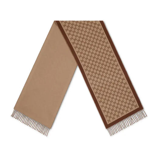 GUCCI 古驰 女士GG羊毛围巾 驼色 835534 3G200 9865 商品图1