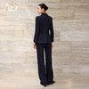 AD高级感深蓝色牛仔肌理感职业西装套装女长袖阔腿裤商务风正装 商品缩略图4