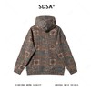 SDSA男士秋冬新款痞帅男装复古撞色花卉连帽卫衣宽松高街套头上衣 商品缩略图5
