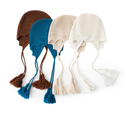 S.Y.C【珠穗暖檐】100山羊绒民族风针织帽复古秋冬流苏帽CYR25102 商品图4