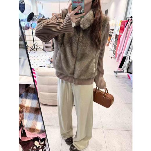 25AW上新 蕾蕾同款【北欧初雪】假两件针织拼接环保毛毛气质保暖外套 商品图2