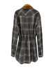 女款灯芯绒领格纹衬衣连衣裙hu017 商品缩略图1