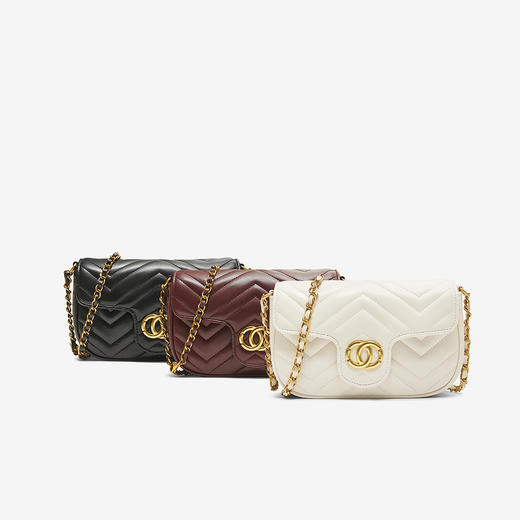 【云粉节】BF楼百思图2025冬款女包时尚潮流单肩斜挎链条小方包TY053DX5吊牌价499，现价199 商品图0