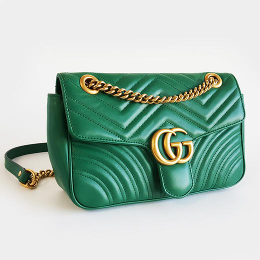 【95新】Gucci古驰Marmont系列443497绿色马蒙26链条包单肩斜挎包女士051125AK05 商品图1