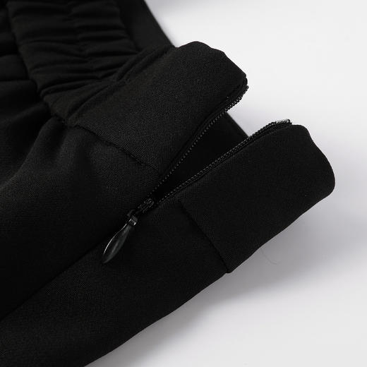 奢姿大码女装秋装赫本风套装撞色拼接V领上衣高腰阔腿短裤两件套9953953840AB 商品图2