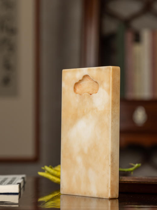 清	如意池诗文白端砚（红木砚盒） 商品图0