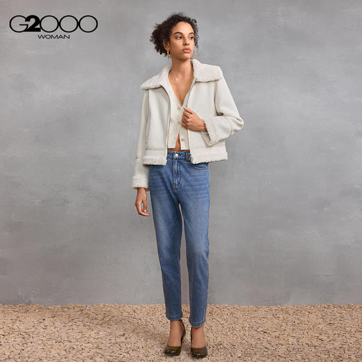 G2000女装FW25【舒适弹】保暖毛领厚夹克外套58281040 商品图4