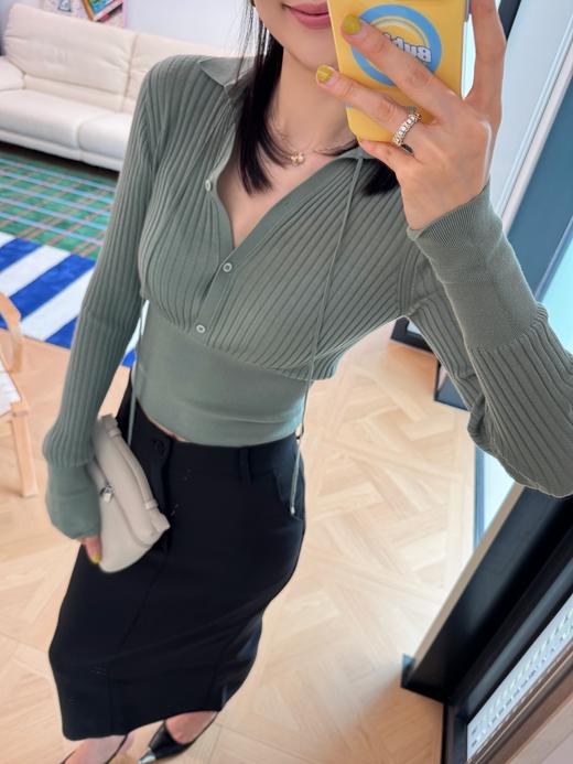 芬迪 26年早春新品 POLO领弹力打底衫 (KX*MM) 商品图5