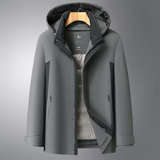 【DWY】大依优型大码男装可拆卸帽子鸭绒羽绒服男士加肥加大加厚外套上衣 商品图1