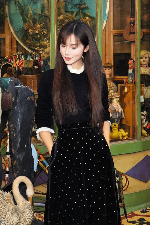 逸红颜明月优选#千金小香风羊毛毛衣『白玉茗』冬日甜梦 优雅木耳边撞色,乖巧温柔毛衣打底 商品图4