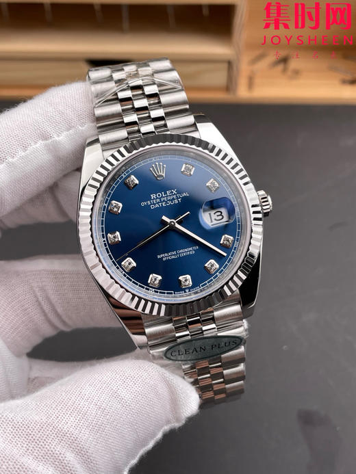 C PLUS劳力士 Cplus日志型41mm 蓝盘钻面 丹东3235机 五珠链 904L钢 男士腕表 商品图1