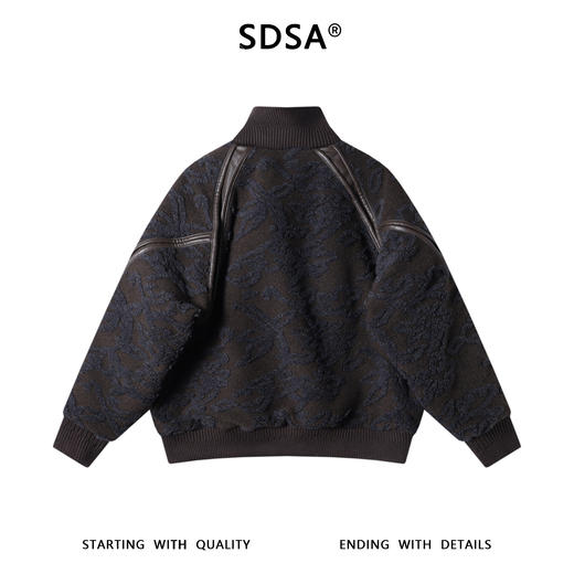 SDSA男士秋冬新款痞帅男装复古撞色提花拉链立领羽绒服外套百搭 商品图4