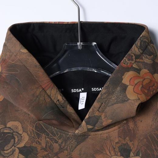 WY1373SDSA男士秋冬新款痞帅男装宽松扎染植物花卉连帽卫衣百搭宽松上衣 商品图2