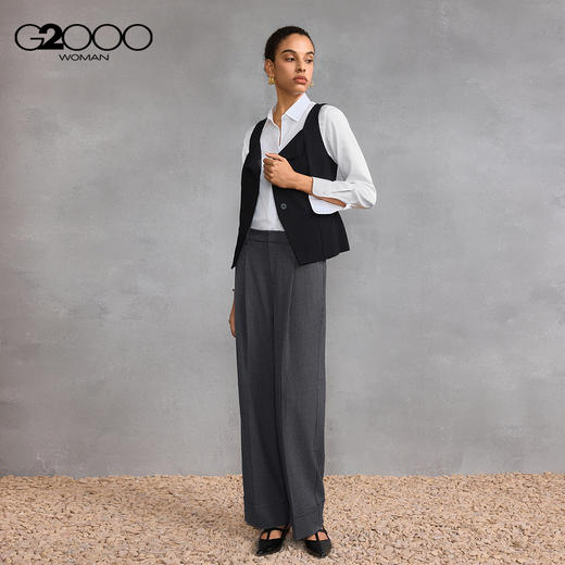 G2000女装FW25商场新款【直筒裤/舒适弹性】百搭千鸟格休闲裤58262043 商品图4