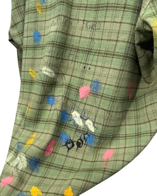 男款手绘喷墨格子长袖衬衫lv 商品图2