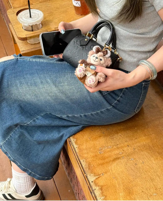 LV speedy nano 黑老花 帆布拼皮 斜挎包 商品图2