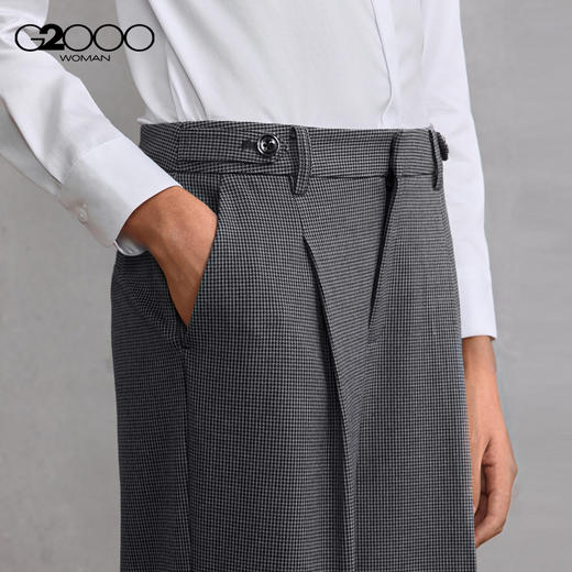 G2000女装FW25商场新款【直筒裤/舒适弹性】百搭千鸟格休闲裤58262043 商品图3