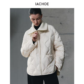 棉仓3671515015-鹅绒大翻领双面穿短款羽绒服女 25秋冬立领宽松保暖外套