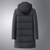 【DWY】【双充绒羽绒服】大依优型大码男装连帽中长款可脱卸羽绒服加肥加大商务休闲保暖外套 商品缩略图3