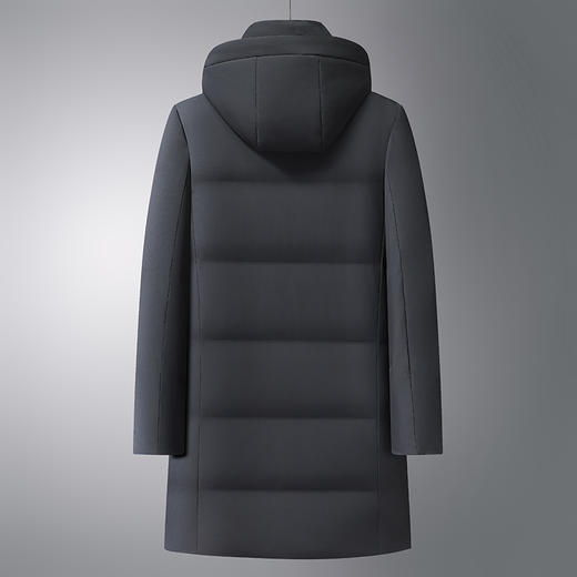 【DWY】【双充绒羽绒服】大依优型大码男装连帽中长款可脱卸羽绒服加肥加大商务休闲保暖外套 商品图3