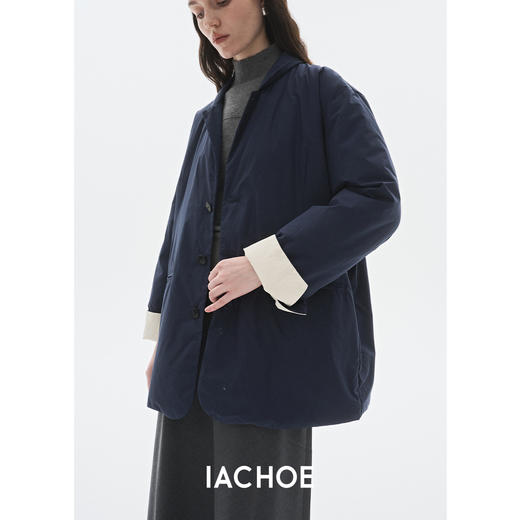 棉仓3561515004-秋冬新品轻量级95白鹅绒西装版型宽松羽绒服外套 商品图0