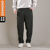 DRONKOO 2025 半松紧腰前折线破缝后大贴袋复合绒厚休闲长裤 商品缩略图0