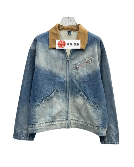 男款做旧灯芯绒领牛仔外套la016 商品图0