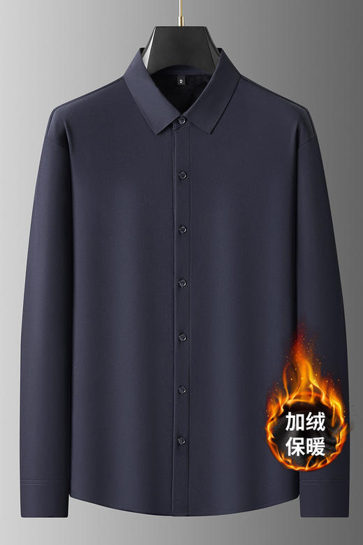 大依优型大码男装秋冬加绒衬衫商务休闲多色可选长袖衬衣300斤 商品图5