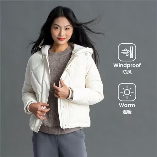 佐丹奴女装25年高密肌理裹面保温连帽外套05375618 商品图0