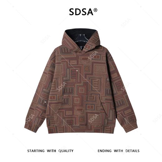 WY1353SDSA男士秋冬新款痞帅男装潮牌撞色不规则图形连帽卫衣百搭上衣 商品图1