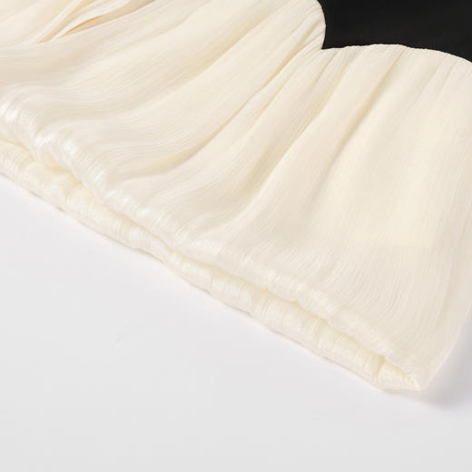 奢姿大码女装秋装赫本风套装撞色拼接V领上衣高腰阔腿短裤两件套9953953840AB 商品图4