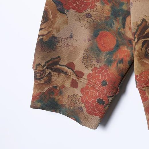 WY1375SDSA男士秋冬新款痞帅男装休闲宽松撞色植物花卉连帽卫衣套头上衣 商品图4