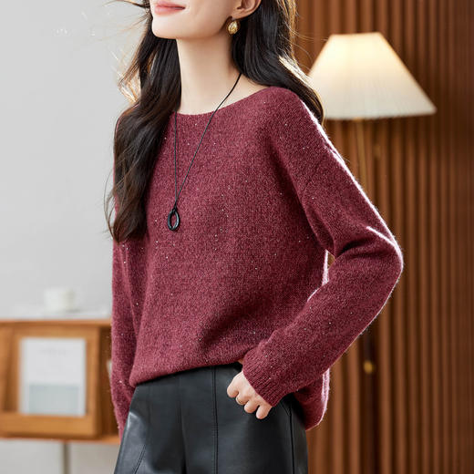 别致漂亮早秋上衣，慵懒风套头毛衣针织羊毛衫CC-66-6064 商品图0