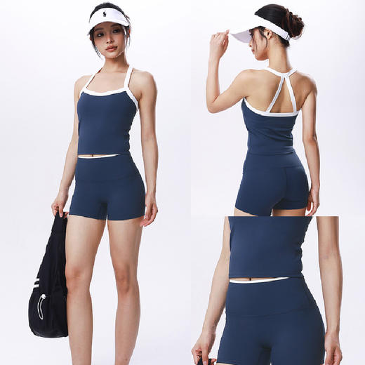 跃牌【轻匀系列】新款裸感瑜伽短裤紧身高腰速干短裤运动跑步健身运动短裤DK7110 商品图0