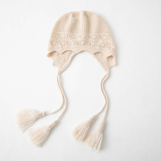 S.Y.C【珠穗暖檐】100山羊绒民族风针织帽复古秋冬流苏帽CYR25102 商品图3