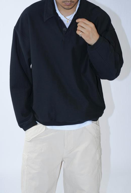 男款印花polo领卫衣he002 商品图3