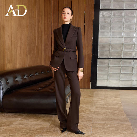 AD韩版气质西装套装女2025新款高智感毛呢阔腿裤两件套羊毛正装冬 商品图1