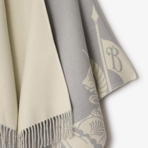 BURBERRY 巴宝莉 女士马术骑士羊毛羊绒披肩 灰色 8110228 C2987 商品图1