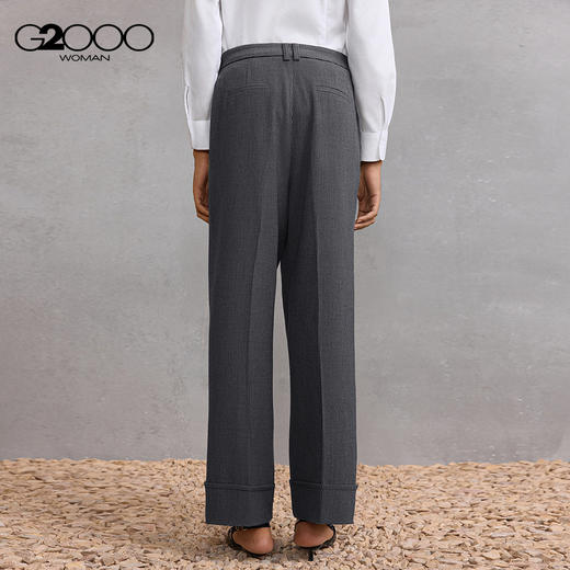 G2000女装FW25商场新款【直筒裤/舒适弹性】百搭千鸟格休闲裤58262043 商品图2