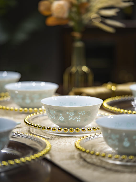 富玉陶瓷景德镇福禄安康饭碗家用高颜值玲珑乔迁之喜入宅搬家礼物餐具 商品图1