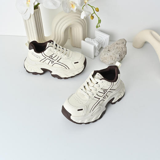 经典鲨2025冬季专柜新款潮流拼色加绒保暖系带休闲老爹鞋女KW219-558201 商品图2