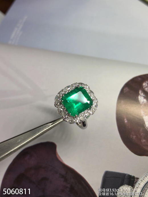 3.92ct祖母绿钻石戒指，产自哥伦比亚【5060811】具体价格微信咨询 商品图5