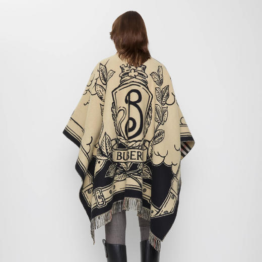 BURBERRY 巴宝莉 女士马术骑士羊毛斗篷 格子 8109626 A2021 商品图3