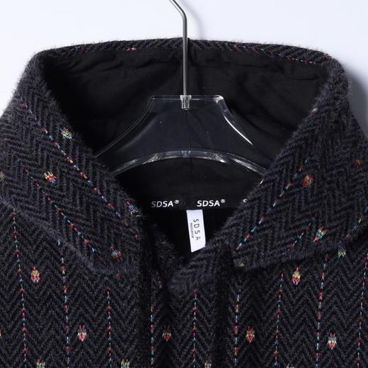 WY1289SDSA秋冬新款痞帅男装彩色刺绣绒毛波浪线设计抽绳连帽卫衣百搭 商品图2