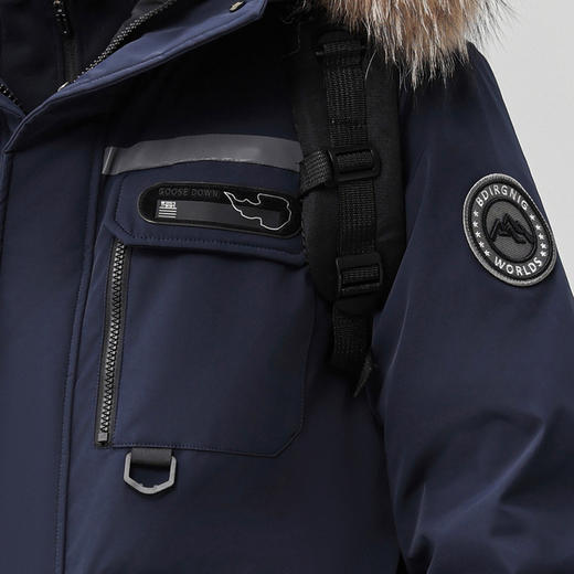 個调冬季新款鹅绒服男士高端户外加厚保暖连帽工装风大毛领羽绒服2029 商品图4