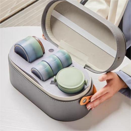 只此青绿旅行茶具套装便携式快客杯泡茶壶一壶三杯 商品图4